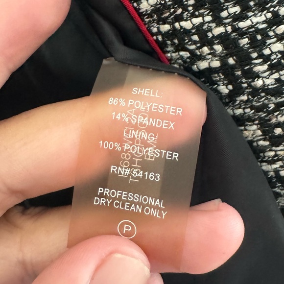 Tommy Hilfiger Size 4 Black White Grey Red Inner Lining + Black Lining - Picture 8 of 11